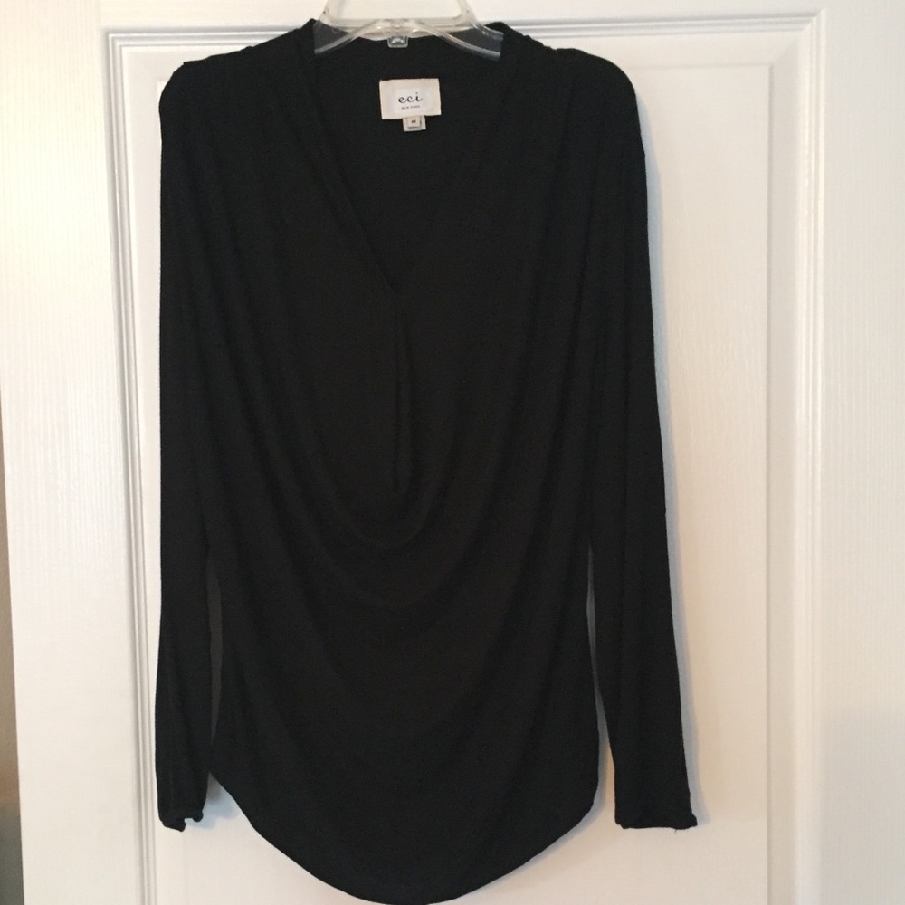 ECI black career blouse size Med EUC